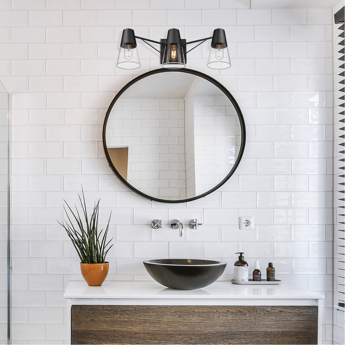 Matte black shop bathroom vanity lights